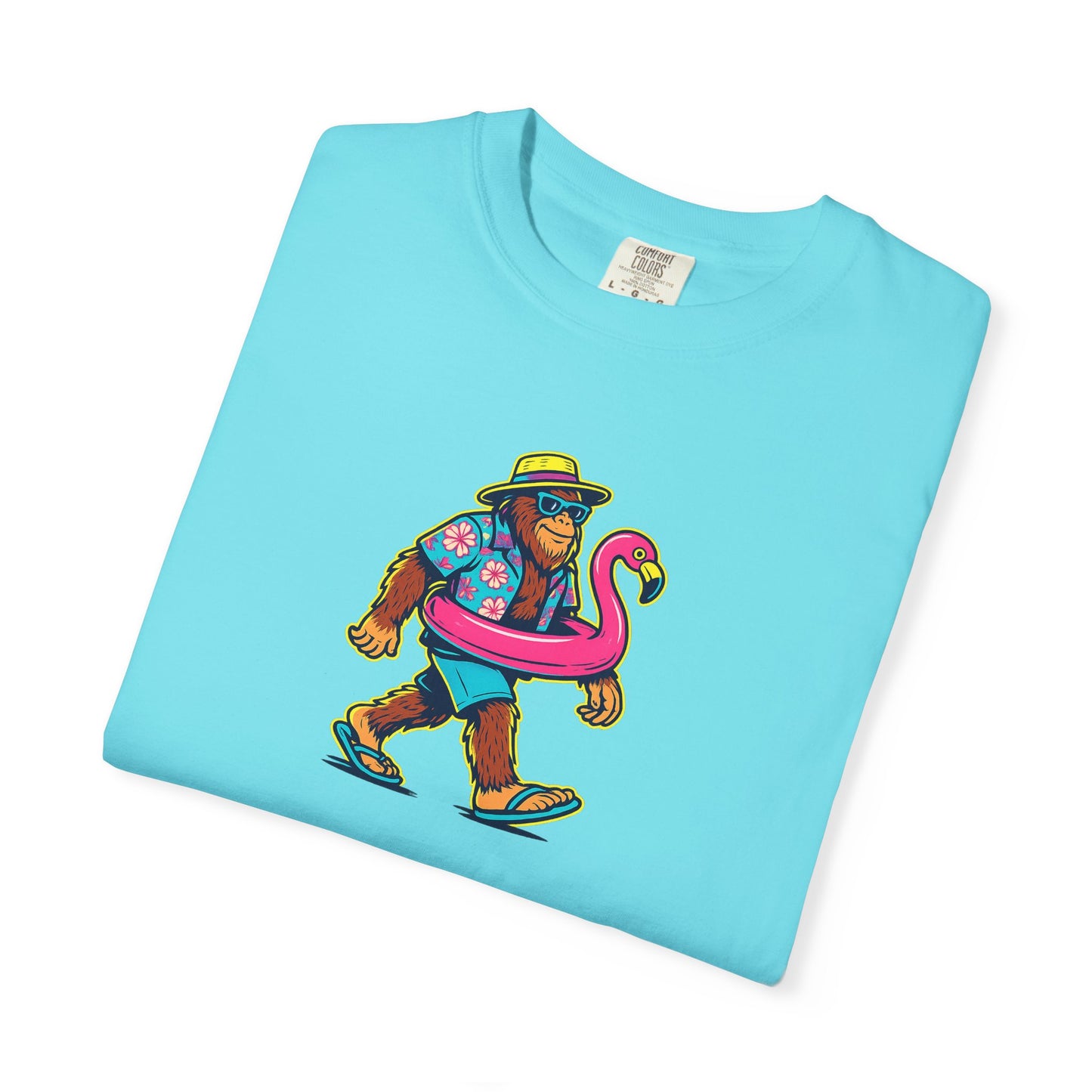 Vacation Bear T-Shirt — Tropical Bear with Flamingo Float Graphic