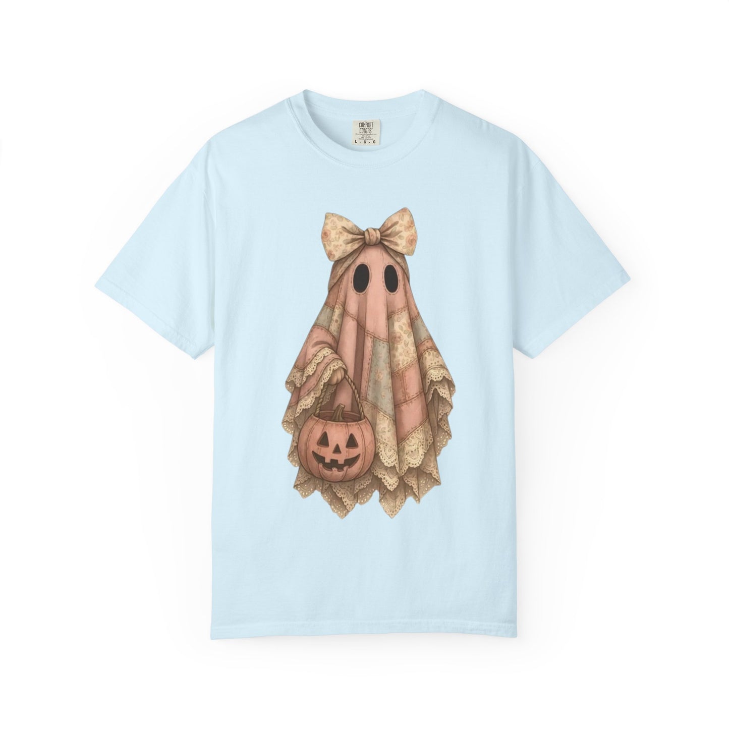 Halloween Ghost Girl T-Shirt — Vintage Cute Trick-or-Treat Pumpkin Tee