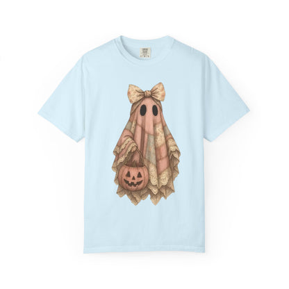 Halloween Ghost Girl T-Shirt — Vintage Cute Trick-or-Treat Pumpkin Tee