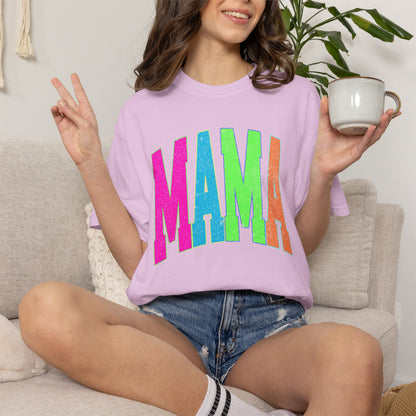 Mama Colorblock T-Shirt — Bright Retro Mama Graphic Tee for Mothers' Day & Everyday