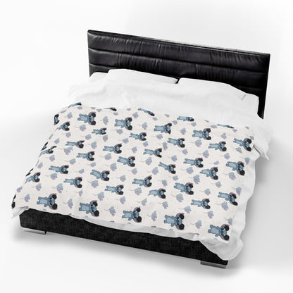 Velveteen Plush Blanket — Cozy Baby Koala Patterned Throw for Nursery & Kids