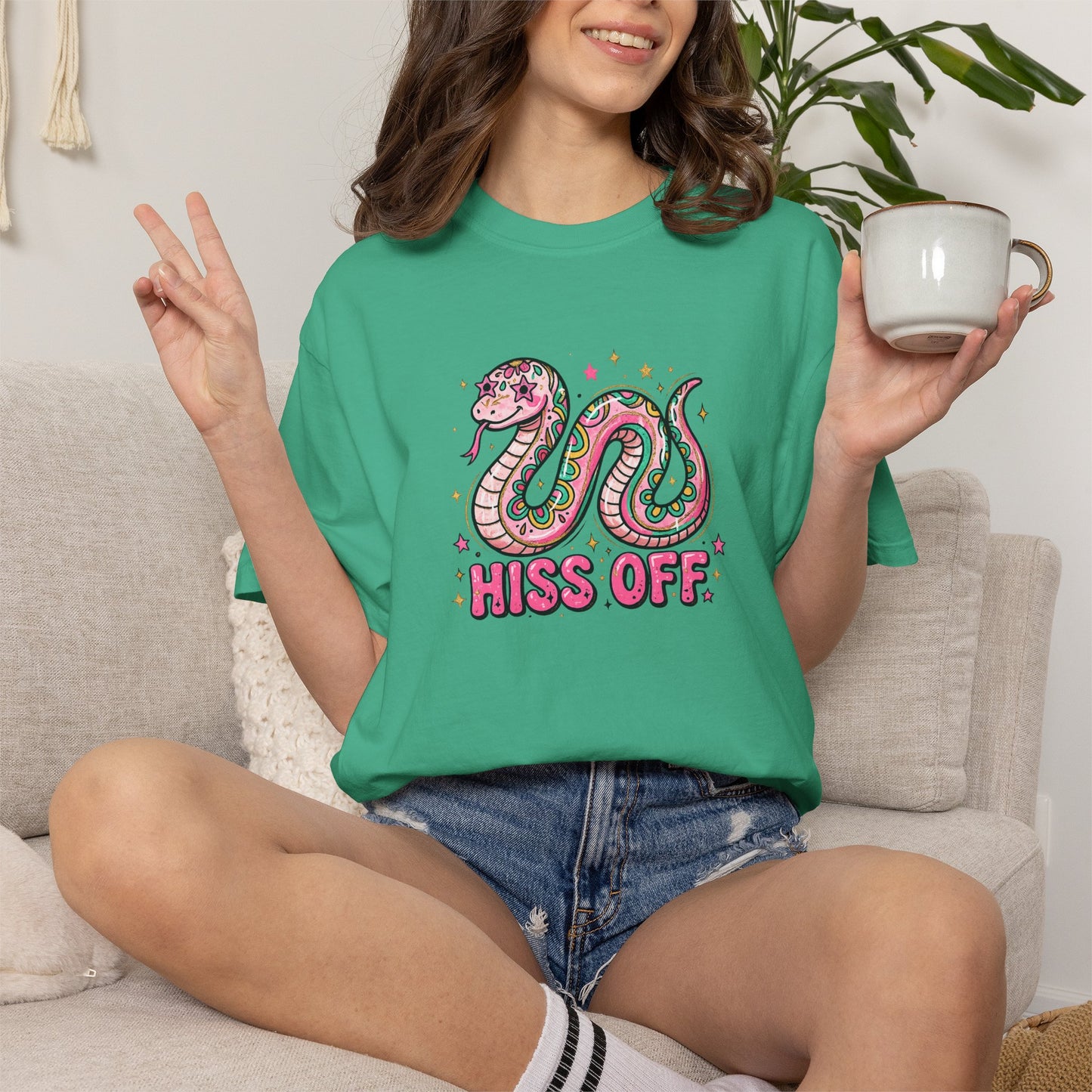Snake "Hiss Off" Graphic T-Shirt — Retro Cute Reptile Tee