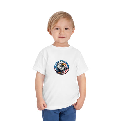 Toddler Tee — Patriotic Bald Eagle USA Flag Graphic