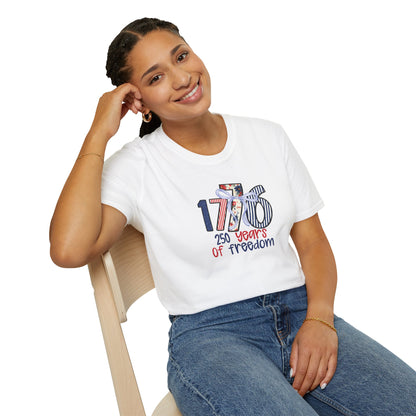 1776 "250 Years of Freedom" T-Shirt — Patriotic Independence Day Tee