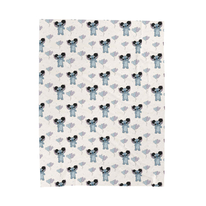 Velveteen Plush Blanket — Cozy Baby Koala Patterned Throw for Nursery & Kids