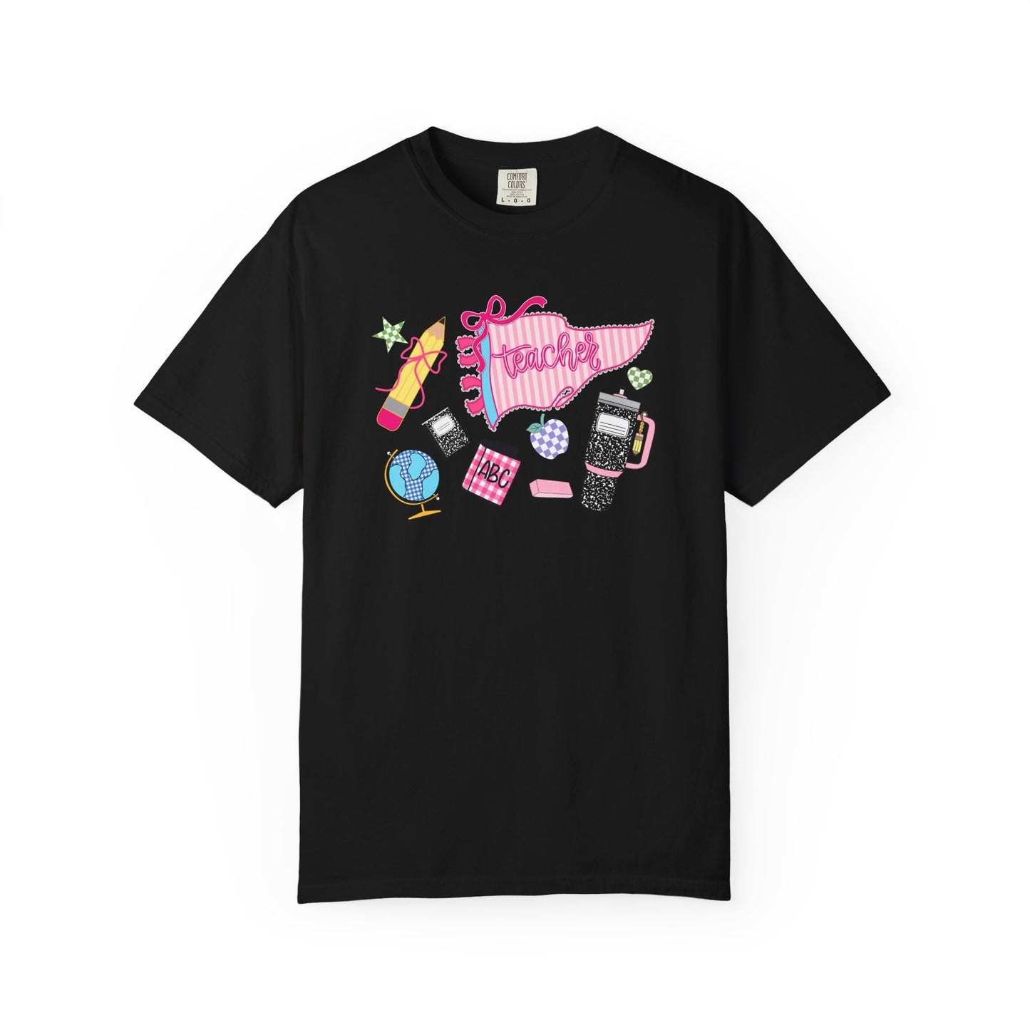 Teacher Essentials T-Shirt — Fun School Supplies Graphic