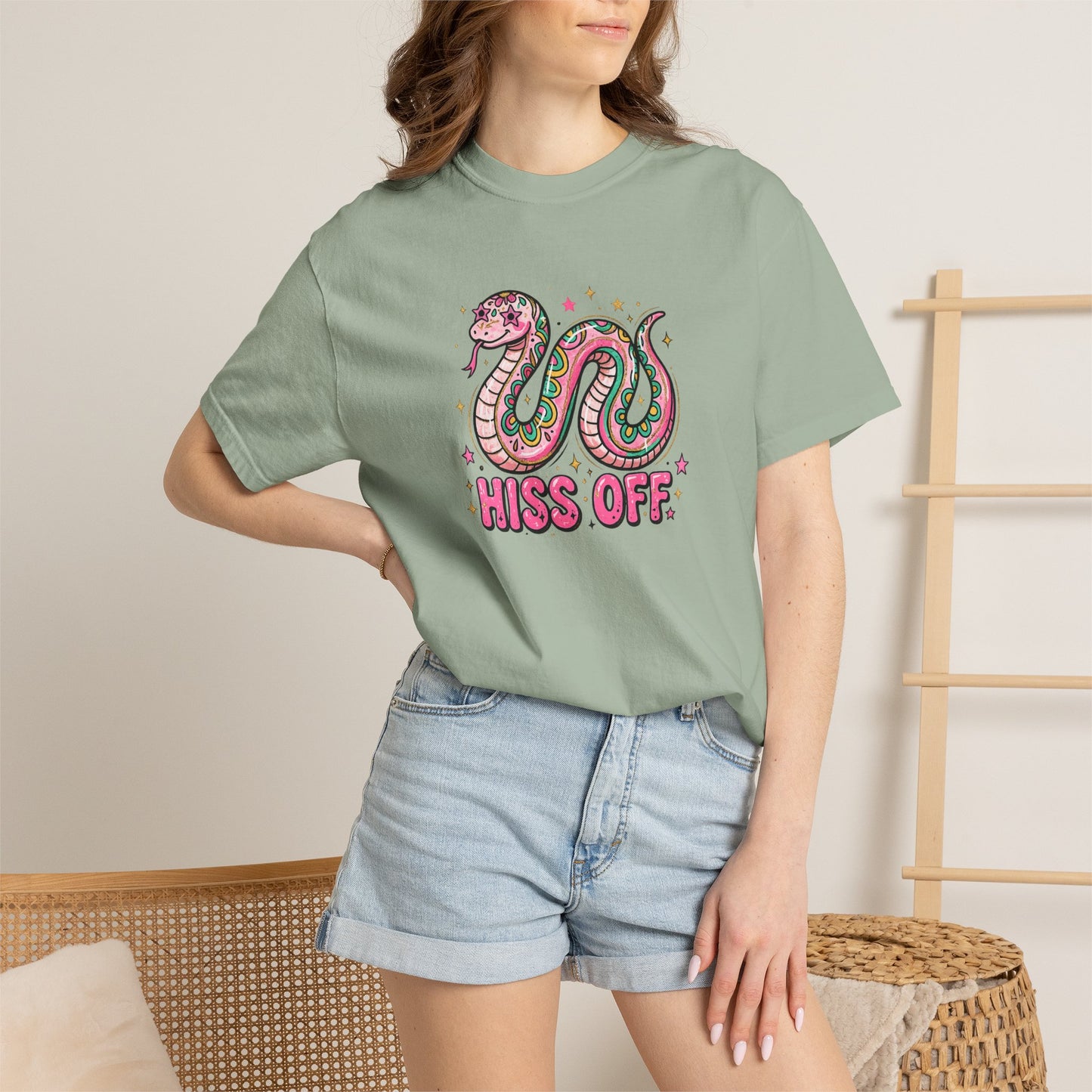 Snake "Hiss Off" Graphic T-Shirt — Retro Cute Reptile Tee