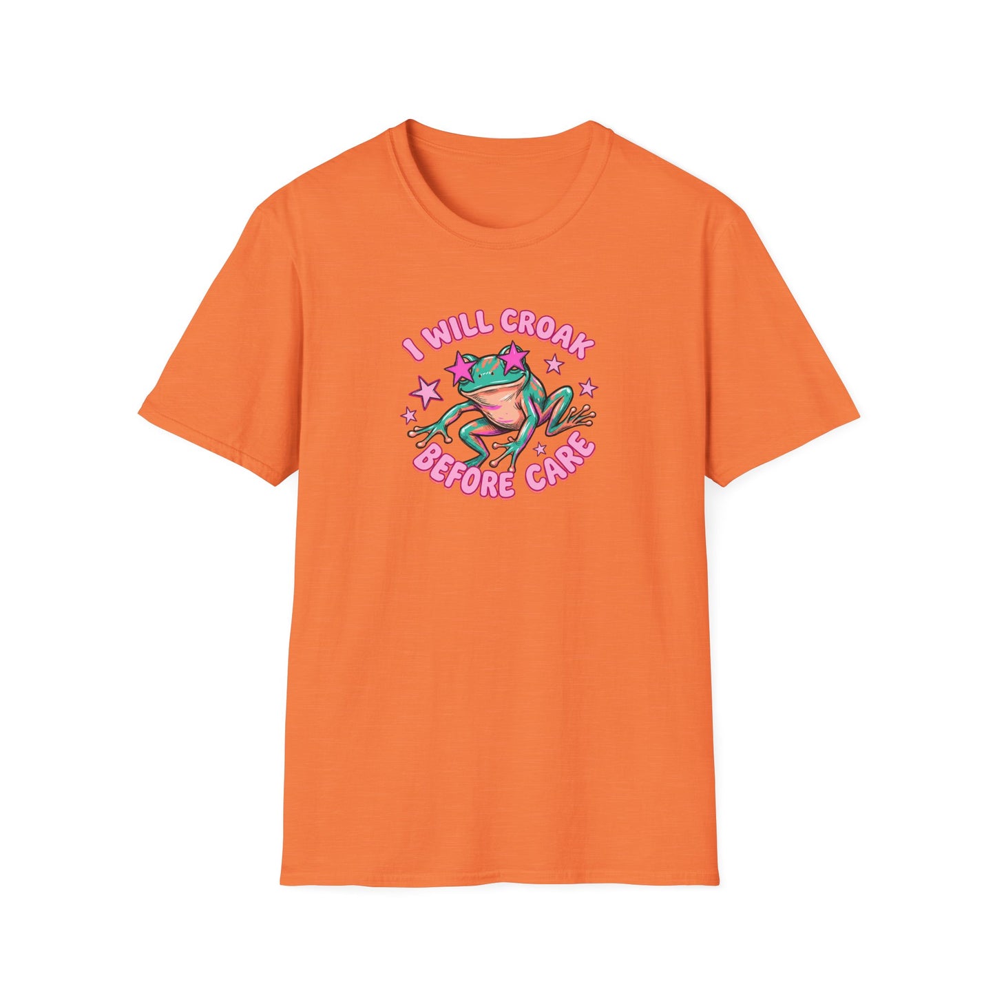Funny Frog T-Shirt — "I Will Croak Before I Care" Cute Retro Frog Graphic Tee