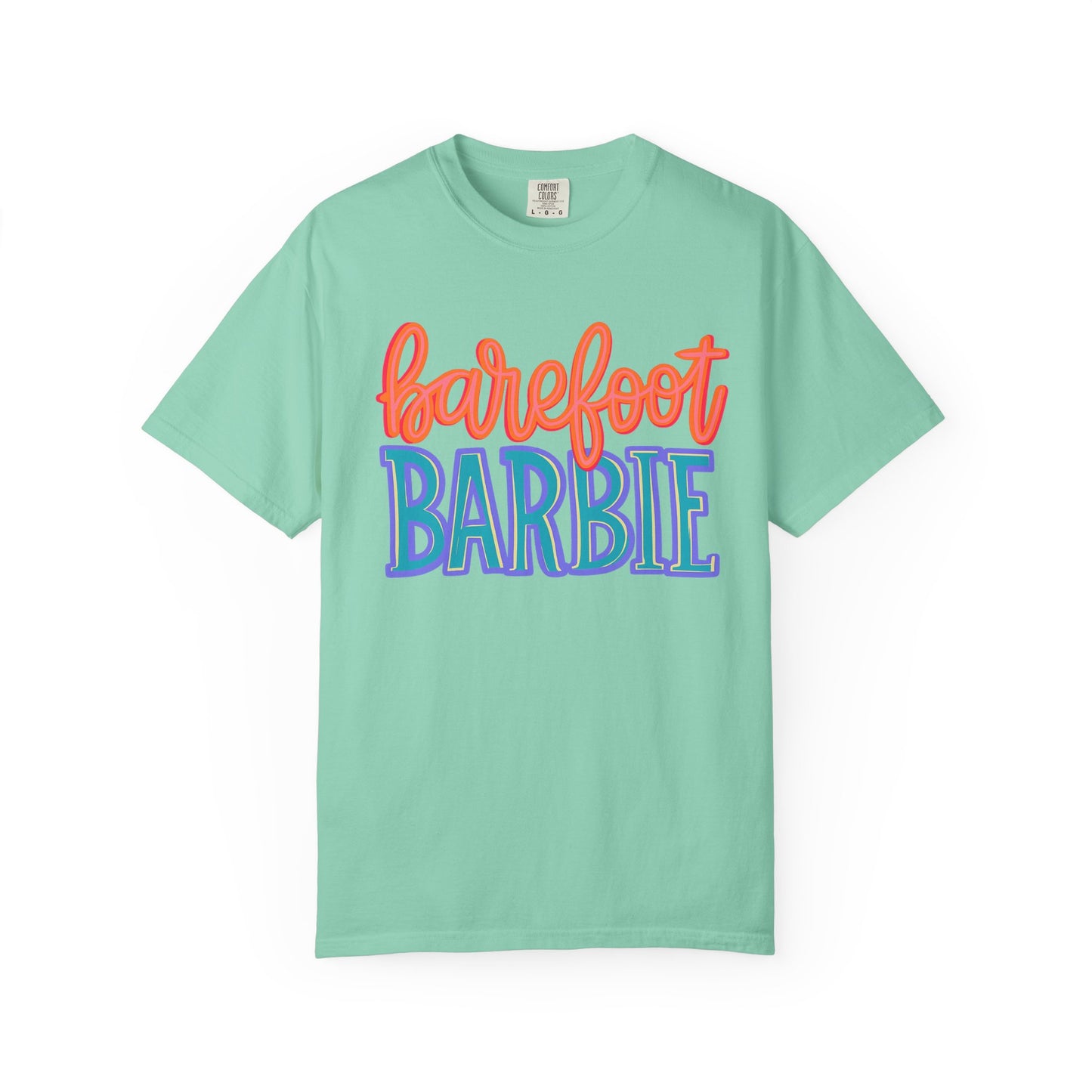 Barefoot Barbie T-Shirt — Retro Colorblock Graphic Tee