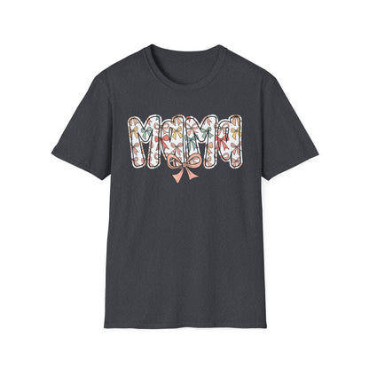 Mama Floral Typography T-Shirt — 'MAMA' Bow Graphic, Cute Mother's Day Gift