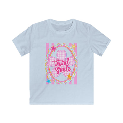Third Grade Kids Tee — Pink Heart Back-to-School Shirt