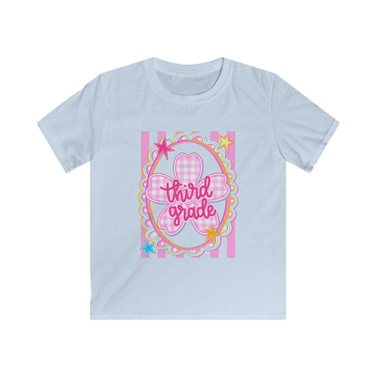 Third Grade Kids Tee — Pink Heart Back-to-School Shirt