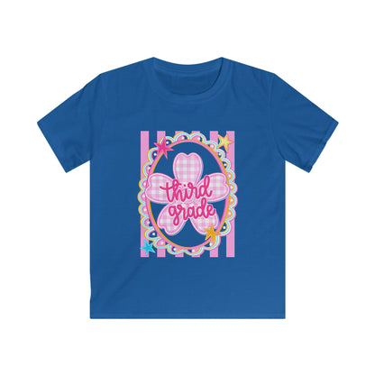 Third Grade Kids Tee — Pink Heart Back-to-School Shirt