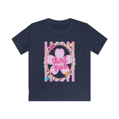Third Grade Kids Tee — Pink Heart Back-to-School Shirt