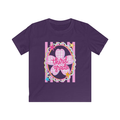 Third Grade Kids Tee — Pink Heart Back-to-School Shirt