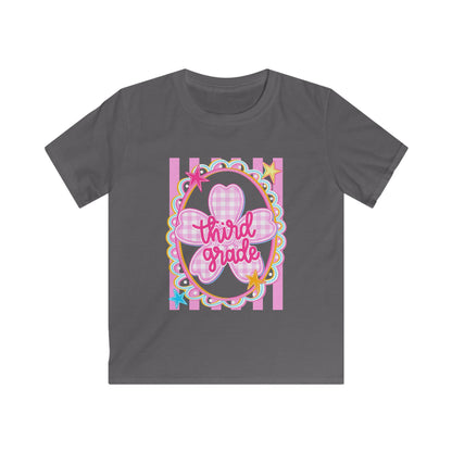 Third Grade Kids Tee — Pink Heart Back-to-School Shirt