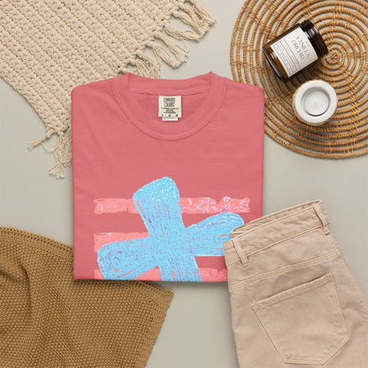 Cross & Stripes T-Shirt — Retro Coastal Church Graphic Tee