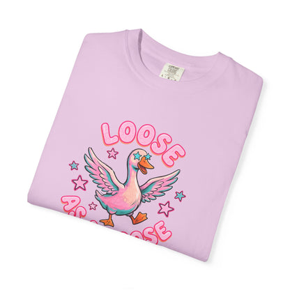 Loose as a Goose T-Shirt — Cute Retro Pink Goose Graphic Tee