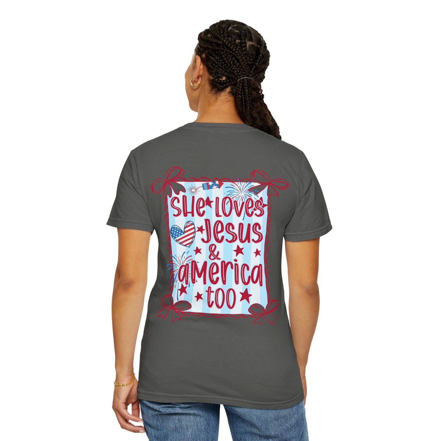 She Loves Jesus & America Too T-Shirt