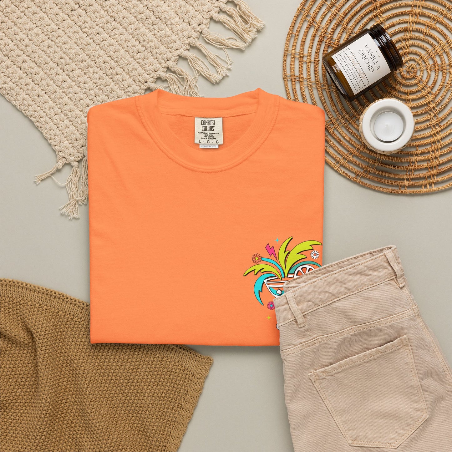 T-Shirt — "Tanned and Tipsy" Colorful Tropical Cocktail Tee