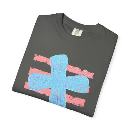 Cross & Stripes T-Shirt — Retro Coastal Church Graphic Tee
