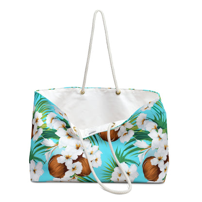 Tropical Coconut Floral Weekender Bag