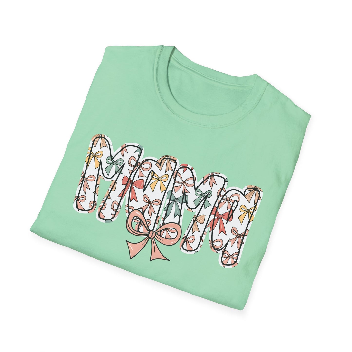 Mama Floral Typography T-Shirt — 'MAMA' Bow Graphic, Cute Mother's Day Gift