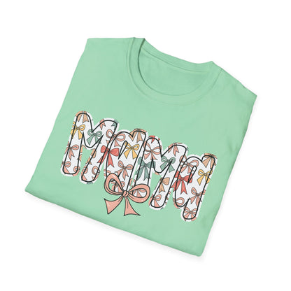 Mama Floral Typography T-Shirt — 'MAMA' Bow Graphic, Cute Mother's Day Gift