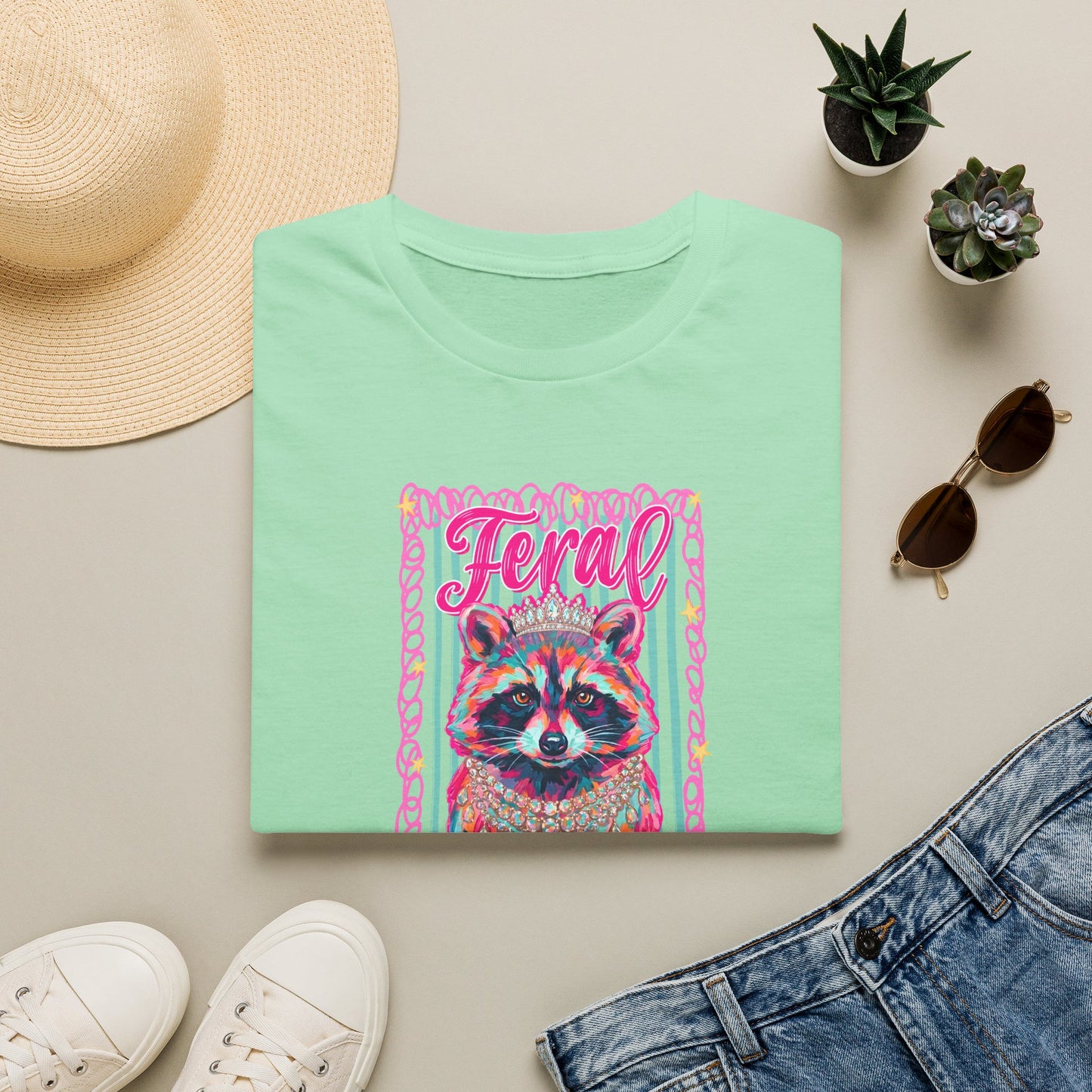 Feral Raccoon Gildan softstyle tshirt