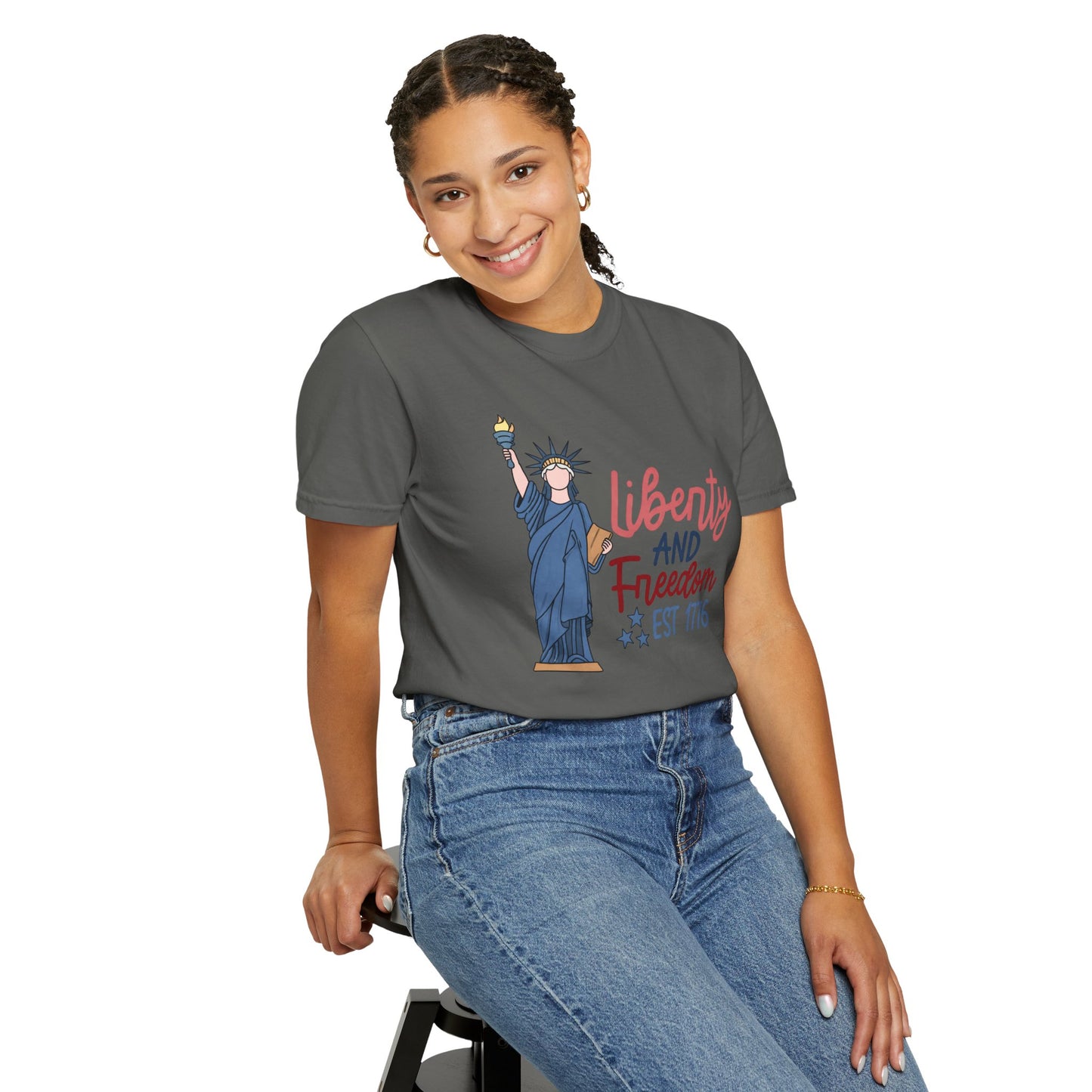 Liberty and Freedom T-Shirt — Statue of Liberty EST 1776 Patriotic Tee
