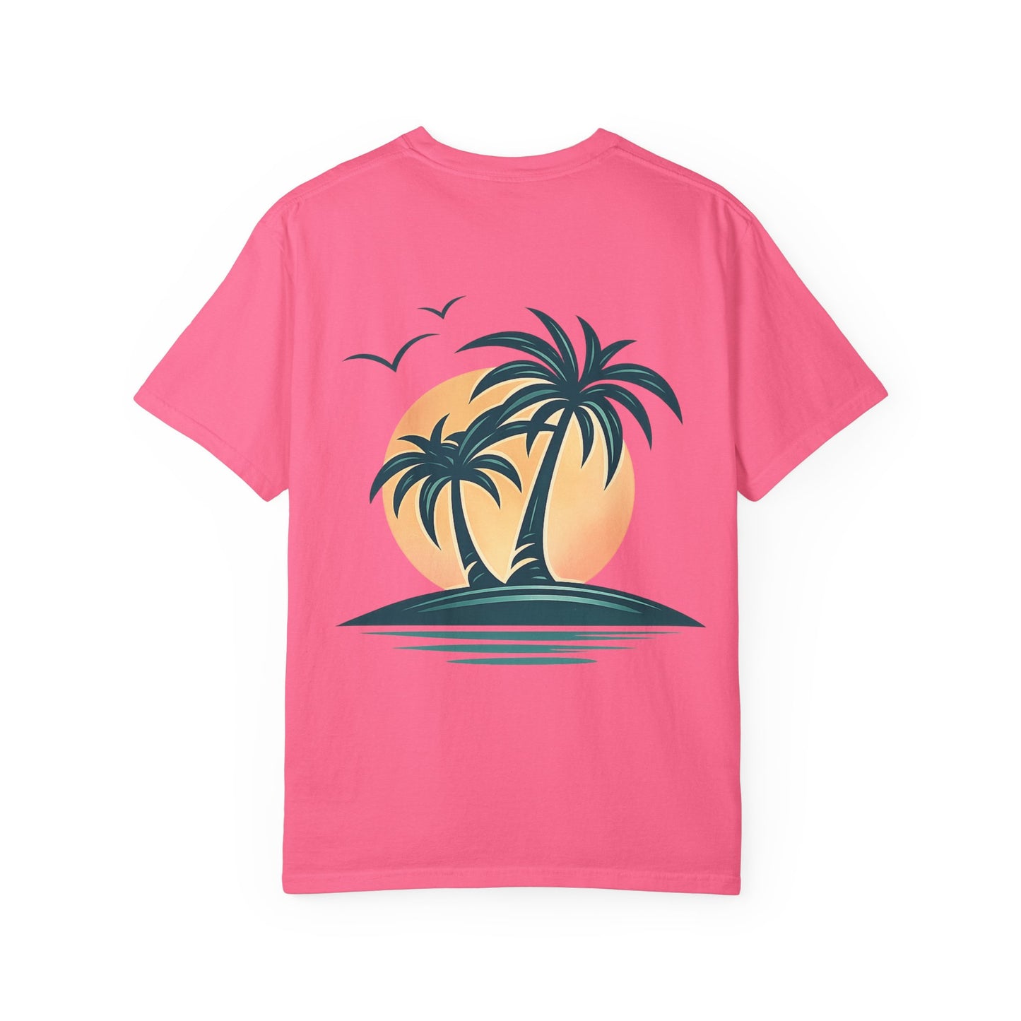 Palm Island Sunset T-Shirt — Tropical Beach Graphic Tee