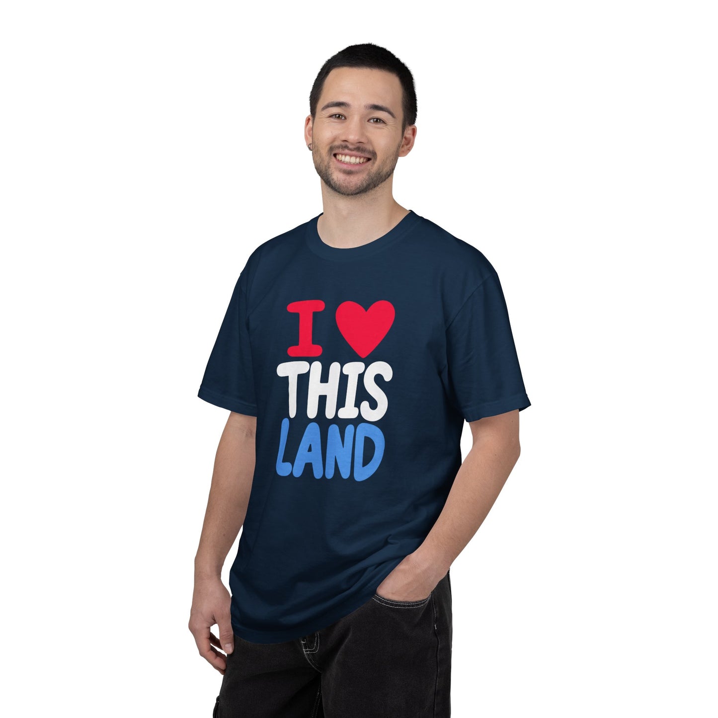 I  LAND Graphic T-Shirt – Cute Red Heart Travel Tee
