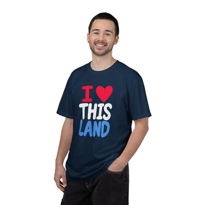 I  LAND Graphic T-Shirt – Cute Red Heart Travel Tee