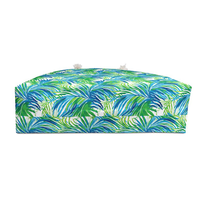 Tropical Palm Print Weekender Bag – Blue & Green Beach Tote