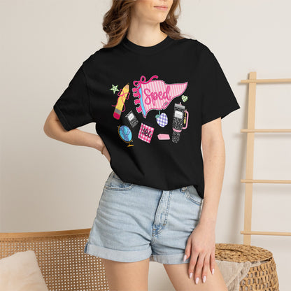 Retro Tech Collage T-Shirt — 'Speed' Graphic Tee for 90s Nostalgia