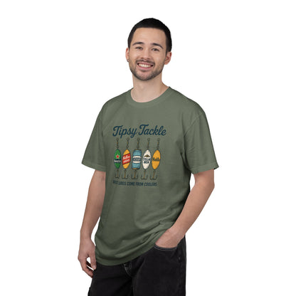 Tipsy Tackle Fishing T-Shirt — "Best Lures Come From Coolers" Graphic Tee