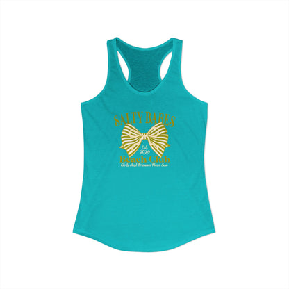 Salty babe Yellow Racerback Tank