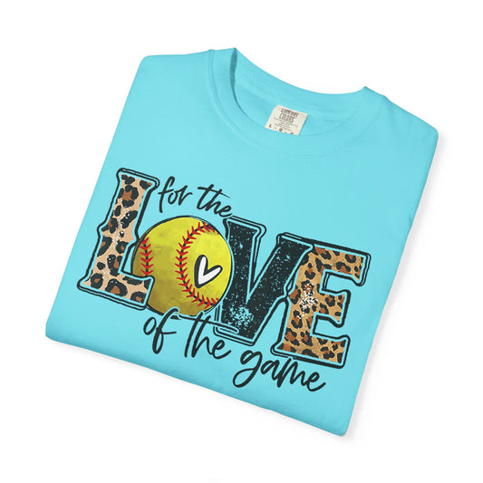 Love of the Game Softball T-Shirt — Leopard Print Tennis Ball Design