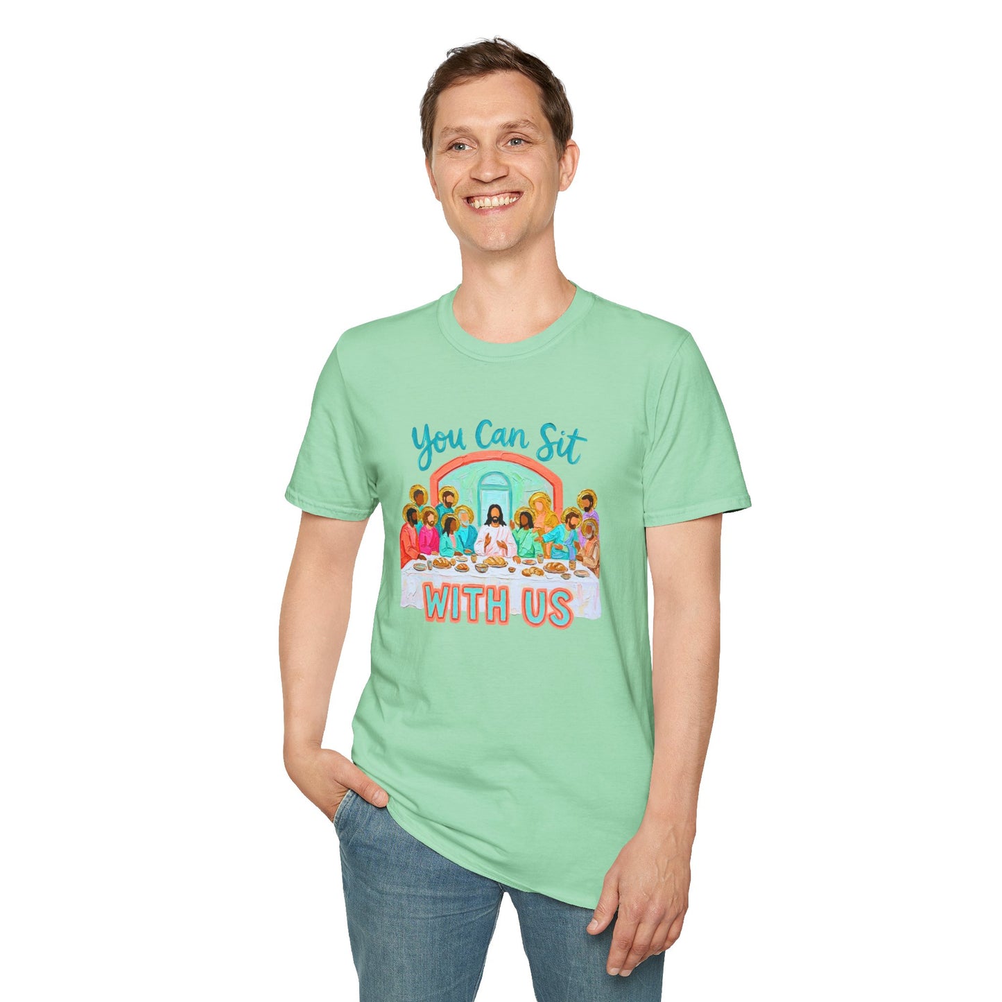 You Can Sit With Us T-Shirt — Inclusive Retro Last Supper Graphic Tee