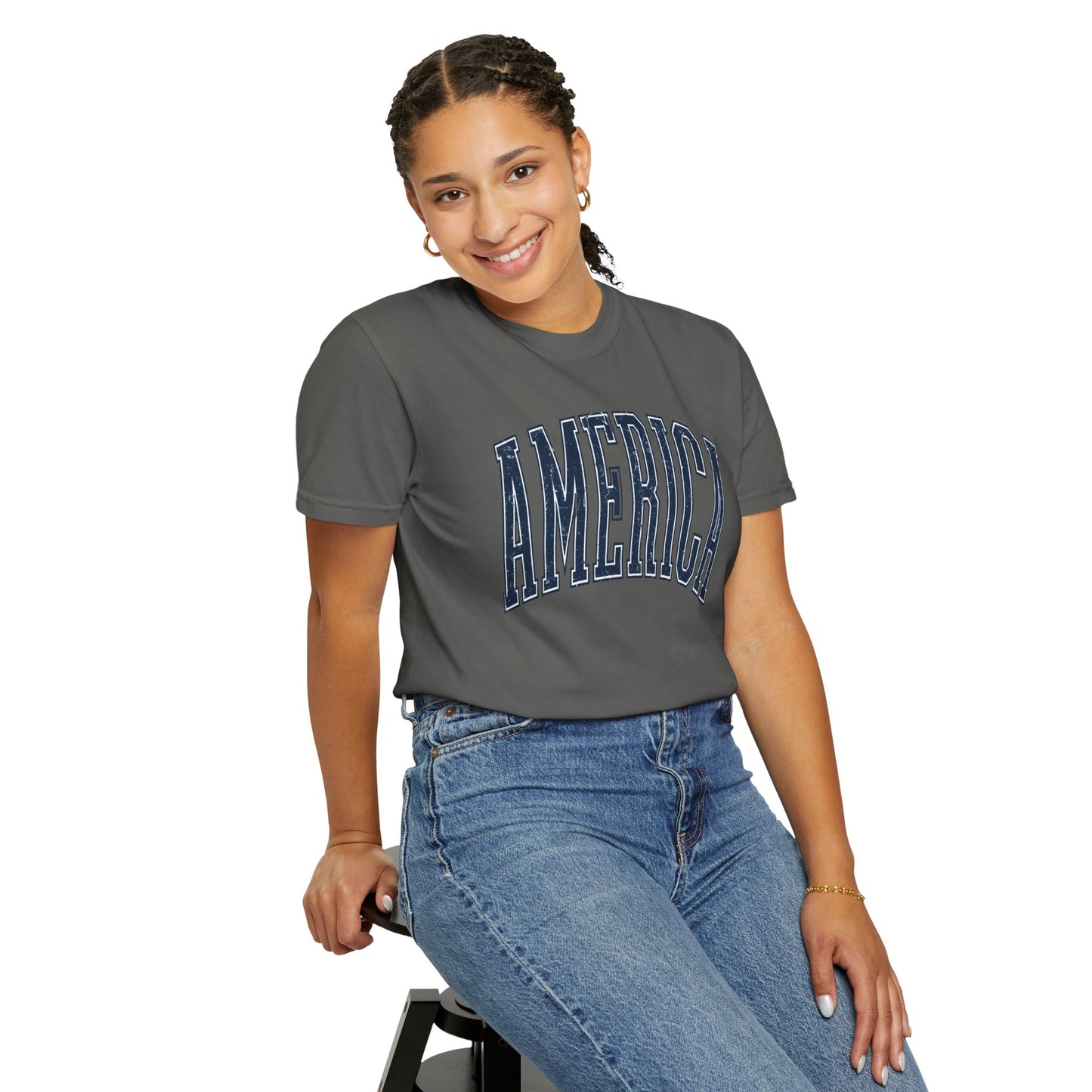 America Graphic T-Shirt — Vintage Collegiate USA Tee