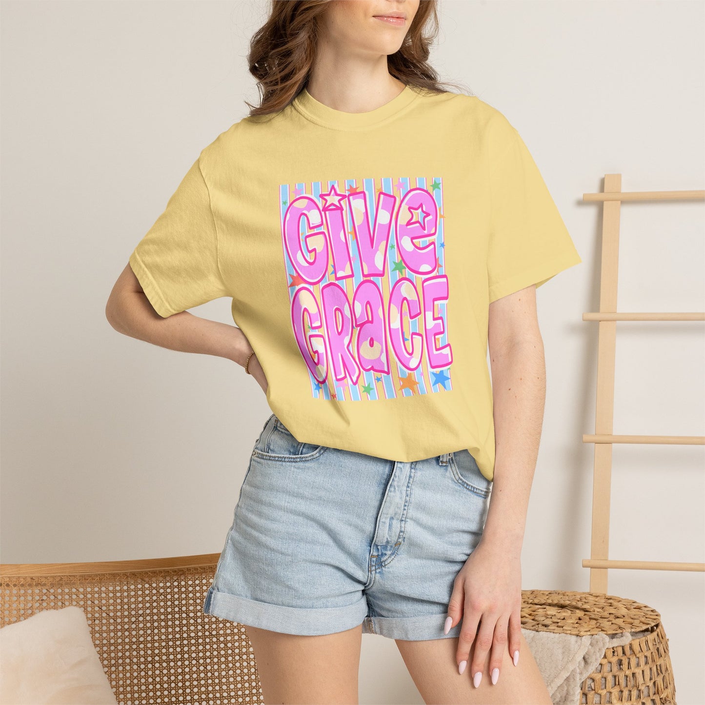 Give Grace T-Shirt — Pastel Retro Graphic Tee