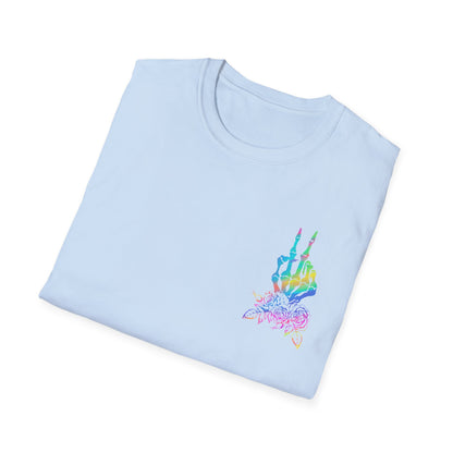 T-Shirt — 'On My Husband's Last Nerve' Rainbow Skeleton Graphic Tee