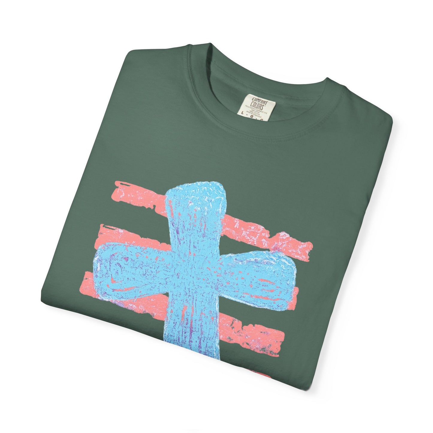 Cross & Stripes T-Shirt — Retro Coastal Church Graphic Tee
