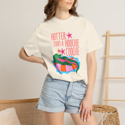 T-Shirt — "Hotter Than a Hoochie Coochie" Gator Pool Graphic Tee