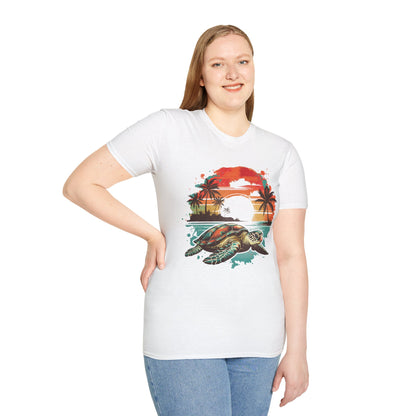 Sea Turtle Sunset T-Shirt — Tropical Beach Graphic Tee