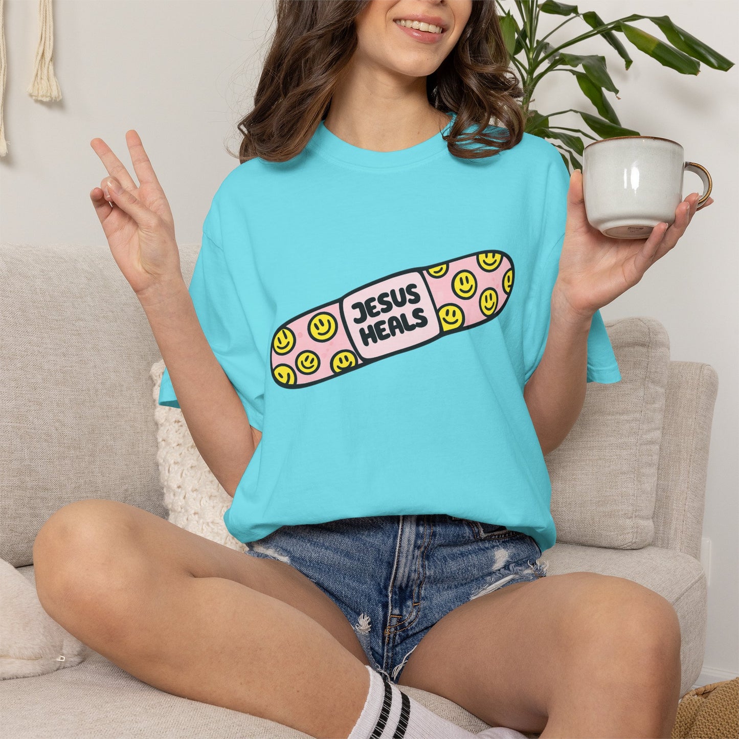Jesus Heals Bandage T-Shirt — Christian Faith Graphic Tee
