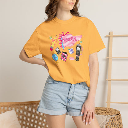 Teacher Essentials T-Shirt — Fun School Supplies Graphic