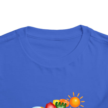 Toddler Tee — Colorful Beach Crab & Sand Pail Summer Shirt