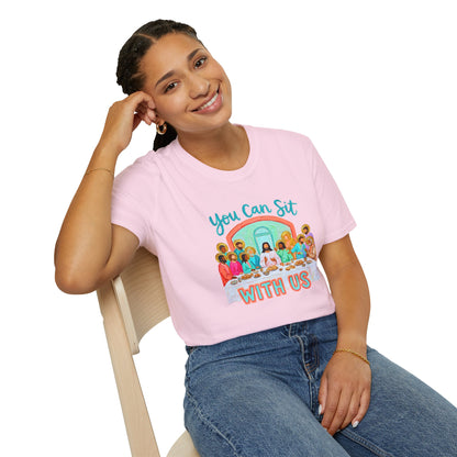 You Can Sit With Us T-Shirt — Inclusive Retro Last Supper Graphic Tee
