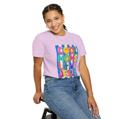 Cool Moms Love Jesus T-Shirt — Colorful Retro Christian Graphic Tee